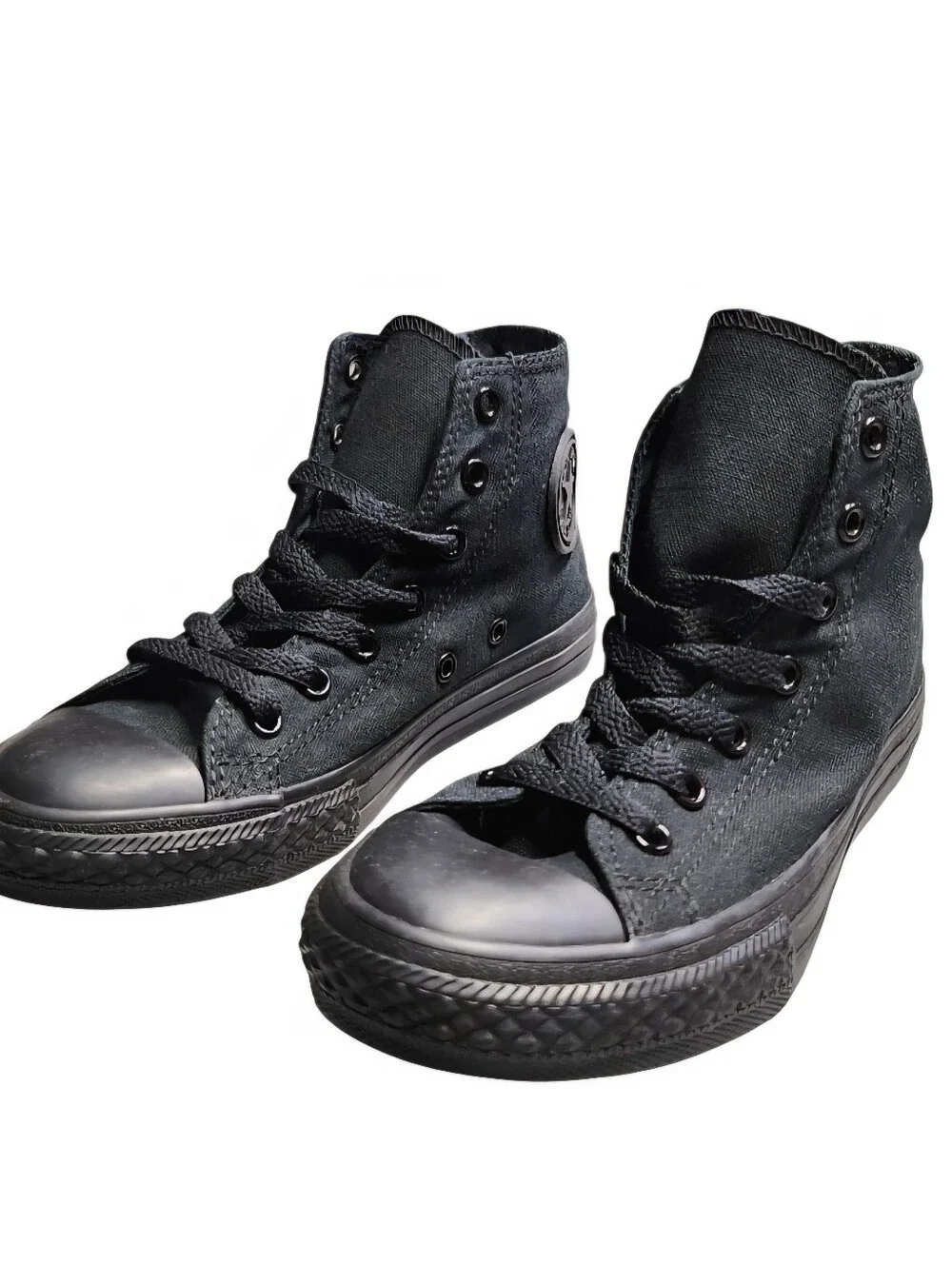 Boy's Converse Chuck Taylor All Star High-Top Sneakers Black Monochrome Size 2.5